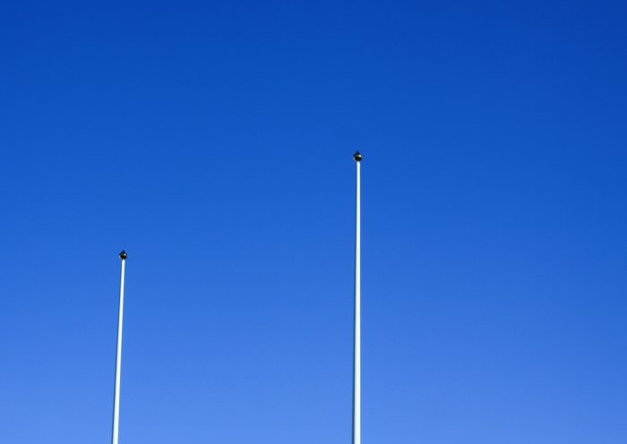 Empty flagpoles