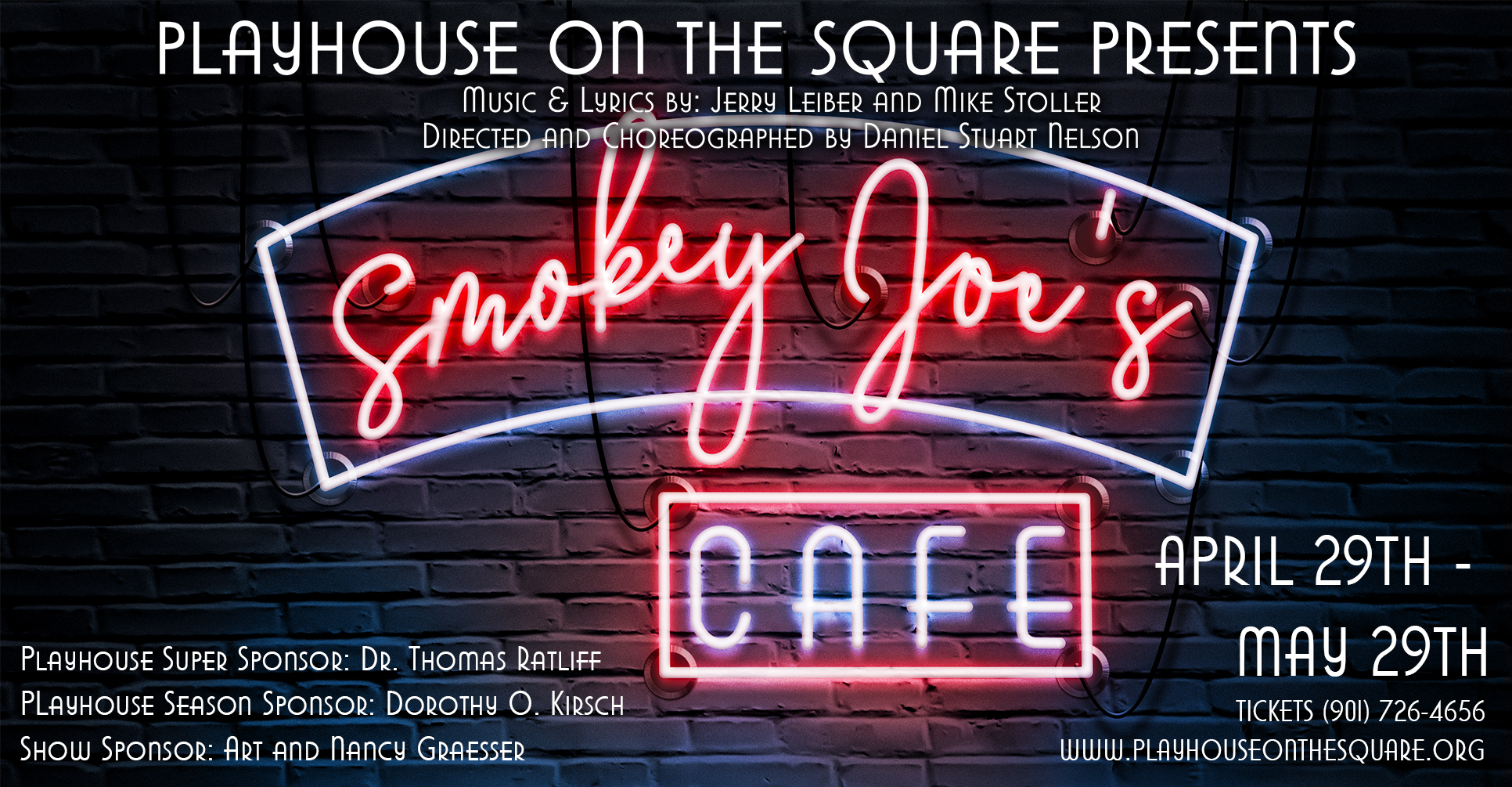 Graphic logo of Smokey Joe's Cafe