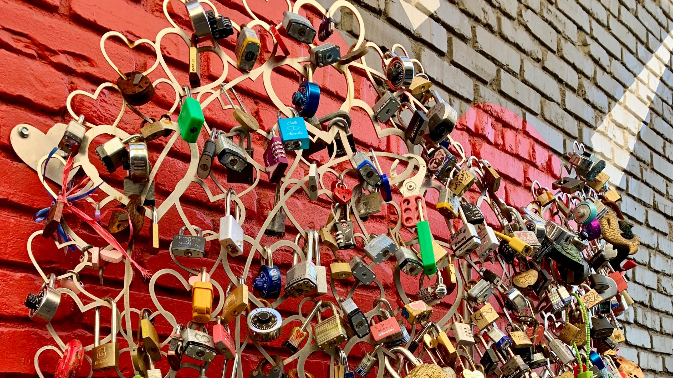 Public art with locks in Overton Square